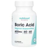 Nutricost, Kadınlar, Borik Asit, Vajinal Fitil, 600 Mg, 60 Kapsül - Aromasız