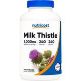Nutricost Milk Thistle 1,000MG 240 Capsules - Vegan, Non-Gmo - Aromasız