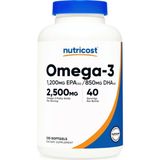 Nutricost Omega 3 Fish Oil - 2500MG, 120 Softgels (40 Serv) - Fish Oil, Wild Caught! 1200MG Epa 850MG Dha - Non-Gmo, Gluten Free. - Aromasız