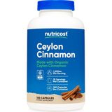 Nutricost Organic Ceylon Cinnamon 1200 Mg 240 Kapsül - Organik Seylon Tarçını Takviye Edici Gıda - aromasız