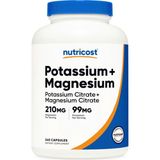 Nutricost Potassium (99 Mg) Magnezium (210 Mg) Citrates, 240 Capsules - Non-Gmo, Gluten Free. - Aromasız