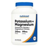 Nutricost Potassium (99 mg) Magnezium (210 mg) Citrates, 240 Capsules - Non-GMO, Gluten Free. (Renksiz)