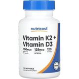 Nutricost Vitamin K2 + Vitamin D3 -100 Mcg ( K2) 125MCG (D3) Softjel - Aromasız
