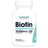 Nutricost Women Biotin With Folate & Marine Collagen Hair Skin & Nails 10,000 Mcg 120 Capsules
