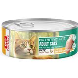 Nutrıtıve Lıfe Yetişkin Kedi Kıyılmış Tavuk Şekersiz Tahılsız Yaş Mama 80 gr ( 6 Al 5 Öde)