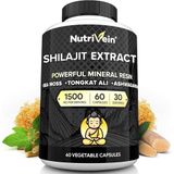 Nutrivein Premium Himalayan Shilajit With Irish Sea Moss Tongkat Ali Ashwagandha 1500 Mg - 60 Caps