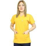 Nutrix Uniforma Nutrix Üniforma Kısa Kol Kadın Tek Üst Hardal Likralı Hemşire ve Doktor Forması Scrubs Hastane Üniforması - 44