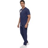 Nutrix Uniforma Nutrix Üniforma Lacivert Logolu Hemşire Forması Yarasa Kol Likralı Scrubs Erkek (Yeni Yönetmeliğe Uygun - Patriot Blue) - XL