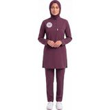 Nutrix Uniforma Nutrix Üniforma Tesettür Açık Mürdüm Takım Soft Likralı Hemşire ve Doktor Forması Takımı Hastane Üniforması - 34