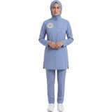 Nutrix Uniforma Nutrix Üniforma Tesettür Bebe Mavi Takım Soft Likralı Hemşire ve Doktor Forması Takımı Hastane Üniforması - Bebe Mavisi - 44