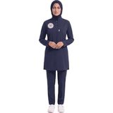 Nutrix Uniforma Nutrix Üniforma Tesettür Lacivert Soft Likralı Hemşire ve Doktor Forması Takımı Hastane Üniforması - 38