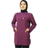 Nutrix Uniforma Nutrix Üniforma Tesettür Mor Tek Üst Soft Likralı Hemşire ve Doktor Forması Tunik Hastane Üniforması - 34
