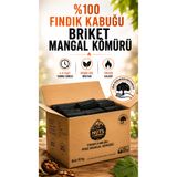 Nuts Carbon Briket Mangal Kömürü 10 Kg %100 Fındık Kabuğu Premium Uzun Yanma