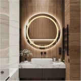 Nuun Dekor 80 Cm Günışığı Ledli Kumlama Banyo Aynası / Dekoratif Ayna Trafolu Şeffaf