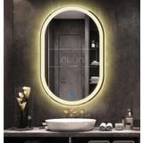 Nuun Dekor 90x60 Dokunmatik Gün Işığı Ledli Oval Ayna Dimmer