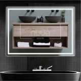 Nuun Dekor 90x70cm Beyaz Ledli Kumlamalı Banyo Aynası Trafolu Beyaz