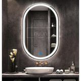 Nuun Dekor Dokunmatik Ledli Oval Banyo Aynası (Dimmer Özellikli) - 80x50 - Beyaz