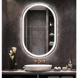Nuun Dekor Dokunmatik Ledli Oval Banyo Aynası (Dimmer Özellikli) - 90x60 - Beyaz