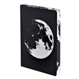 nuuna not defteri A5+ | Graphic L - Moon | Dotted Journal | 3,5 mm noktalı ızgara | 256 numaralı sayfa | 120 g birinci sınıf kağıt | siyah deri | Almanya'da sürdürülebilir şekilde üretilmiştir