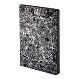 nuuna Not Defteri A5+ | Nightflight L Light – Paris Gümüş | Noktalı | 3,5 mm Nokta Bölmeli | 176 Numaralı Sayfa | 120 g Premium Kağıt | Deri Siyah | Sürdürülebilir Üretim