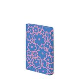 Nuuna Not defteri A6 | Graphic S - Flower Power | 2,5 mm nokta ızgarası | 176 numaralı sayfa | 120 g birinci sınıf kağıt | deri mavi | Almanya'da sürdürülebilir üretim