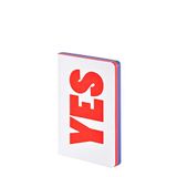 Nuuna tasarım Not Defteri Graphic S – "Evet" – No – Smooth Bonded deri, Softcover, gri mini-Punktraster, Farbschnitt, 176 sayfa Premium kağıt, DIN A6, kırmızı/mavi/beyaz