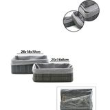 Nuveden Gri 2 Boy D.dörtgen Bambu Kenar Organizer Sepet Ahşap Altlık - Bezli 25X14-28X18CM (4887) Nvdn- - Renkli