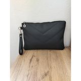 Nuveden Kadın Kapitone Desenli Portföy Clutch Çanta - --Siyah