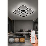 Nuvo Led Plafonyer Avize 3 Renk Kumandalı Siyah