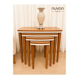 NUVON HOME LUNA 4’LÜ CEVİZ ZİGON SEHPA