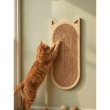 Nuvori Özel Tasarım Kedi Tırmalama Tahtası | 45CM X20 cm Doğal Ahşap ve Jüt Ip | Minimalist Dizayn ve Şık Görünüm