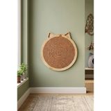 Nuvori Şık Tasarım Kedi Tırmalama Tahtası || Doğal Ahşap ve Jüt Ip || 32 cm Minimalist Tasarım -Hem Duvarda Hem Zeminde Kullanım