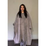 Nuvy -Aeria Hoodie Giyilebilir Battaniye Rahat Kalıp Tek Beden - Gri - 165 x 137 cm