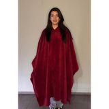 Nuvy -Aeria Hoodie Giyilebilir Battaniye Rahat Kalıp Tek Beden - Kırmızı - 165 x 137 cm
