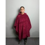 Nuvy Giyilebilir Hoodie Battaniye Çocuk Boy 5-11 Yaş - Kırmızı - 115 x 115 cm