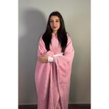 Nuvy Giyilebilir Hoodie Battaniye Pembe