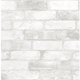 Nuwallpaper NU2218 Loft Brick tabakalar ve çıkartma duvar kağıdı, beyaz/krem