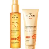 Nuxe Tanning Sun Oil SPF50+ 150 ml + Refreshing After Sun Lotion 200 ml Güneş Bakım Seti - Şeffaf - Standart