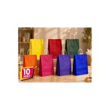NUYA PACK Karışık Renk 10 Adet 25x31 Cm Kraft Çanta Hediye Poşeti , Hediye Paketi , Kraft Kağıt Çanta