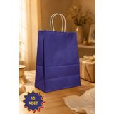 NUYA PACK Mor Renkli 10 Adet 25x31 Cm Kraft Çanta Hediye Poşeti , Hediye Paketi , Kraft Kağıt Çanta