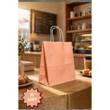 NUYA PACK Pembe Renkli 10 Adet 20x22 Cm Kraft Çanta Hediye Poşeti , Hediye Paketi , Kraft Kağıt Çanta