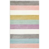 Nuziders Pembe Çizgili Modern Geometrik Etnik Desenli Boho Makinada Yıkanabilir Hafif Hav Toz Vermez Leke Tutmaz Kaymaz Taban Dijital Makine Baskı Halı Oturma Odası Salon Yolluk Koridor Mutfak Halısı