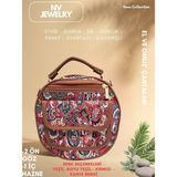 NV JEWELRY Bohem Desenli Cepli Kırmızı Çanta