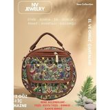 NV JEWELRY Bohem Desenli Cepli Yeşil Çanta