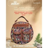 NV JEWELRY Yuvarlak Bohem Desenli Çok Renkli Çanta