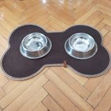 NV Sisters Kedi Köpek Kemik Şekli Mama Altlığı Evcil Hayvan Mama Paspası - Kahverengi