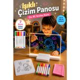 Nvg 12 İnç LED Işıklı Çizim Tahtası 20x30 cm USB Beslemeli Yazı Panosu Ayarlanabilir Stant 7 Renk Kalem Hediyeli Eğitici Oyuncak