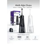 Nvg Ipx7 Ağız Duşu 320ml 5 Başlık 4 Mod 20-140 Psı Şarjlı Kablosuz Pro Diş Temizleme Cihazı Yeni Nesil beyaz
