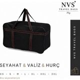 Nvs Battal Boy Çanta Büyük Valiz ve Seyahat Çantası Hurç Çeyiz Oldukça Geniş Hacim ve Dayanıklılık - XS - Siyah
