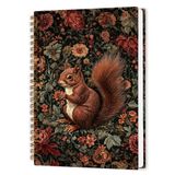 nvucamd Vintage Sincap Çiçekli Spiral Defter, Koyu Cottagecore Sonbahar Sincapları Günlük Defteri, Botanik Sincaplar Kadınlar için Günlük Defterleri, Sincap Severler Hediyeler Ofis Malzemeleri, 14,5 x
